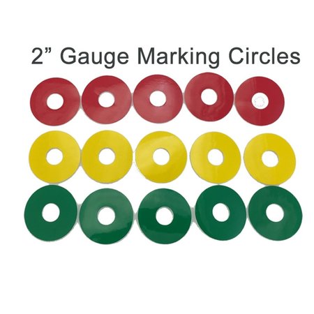5S SUPPLIES Gauge Warning Film Circles 2 inch Diameter, Red, 5PK GWC-2IN-RED